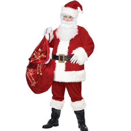 Deluxe Santa Claus Suit Adult Mens Christmas Halloween Costume