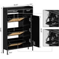 thumbnail image 3 of Ourlova Shoe Cabinet with 3 Flip Drawers Rattan Freestanding Organizer with Adjustable Shelves, Metal Knob Narrow Shoe Rack Cabinet Shoe Organizer Cabinet, 3 of 7