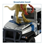 Jurassic World Search n Smash Truck Set with Atrociraptor Dino & Human Action Figure Toys