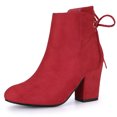 thumbnail image 1 of Botines Allegra K con Cremallera Trasera talón de Bloque punta redonda para Mujeres Rojo 40, 1 of 7