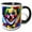 Black/White, variant on 3drose, Goodhearted Smiling Clown. Funny and Positive Digital Art Gift, 15oz Mug