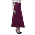 thumbnail image 3 of Moomaya Womens Basic Ribbed Knit Maxi Skirt Elastic High Waist Straight Pencil Skirt with Side Slit, 3 of 6