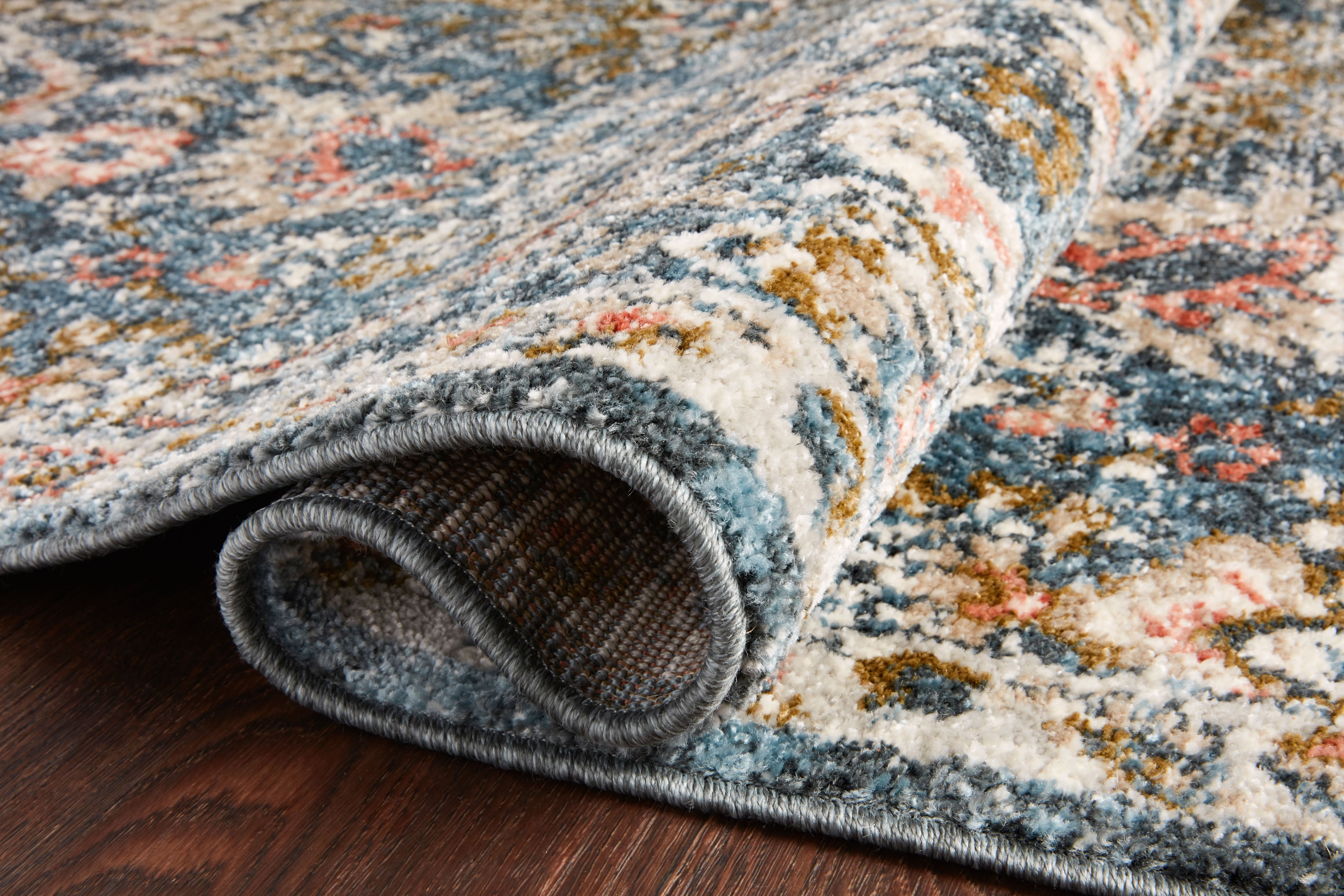 Loloi Saban SAB-04 Oriental Blue / Sand Area Rug 2'-7" x 12'-0"