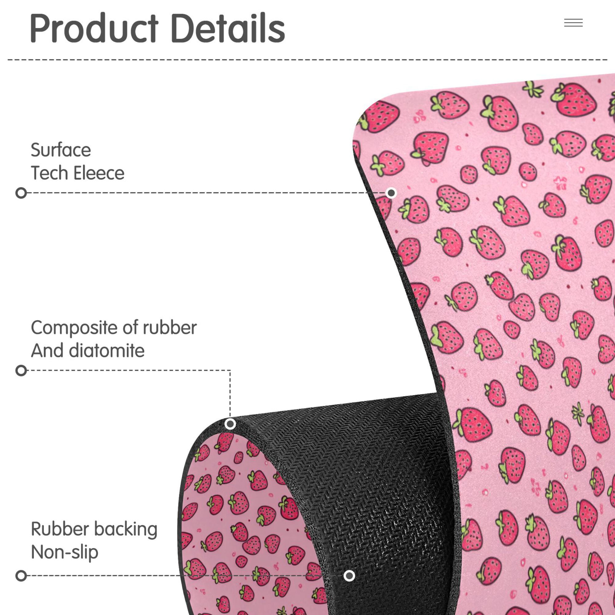 Yayeee Faucet Mat for Kitchen Sink 30" Diatomite Long Splash Guard Pad, Strawberry Bliss, 2 Pack