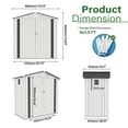 thumbnail image 3 of Aukfa 6x3.6 FT Outdoor Storage Shed with Lockable Door & Peaked Roof, Waterproof Garden Shed, Compact Metal Shed for Backyard, Patio, Bike & Tool Storage, White, 3 of 8