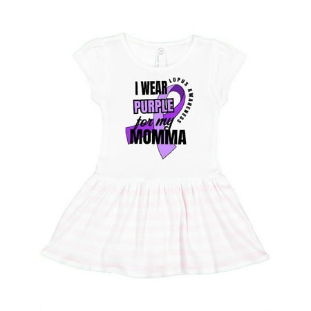 

Inktastic I Wear Purple For My Momma Lupus Awareness Gift Toddler Girl Dress