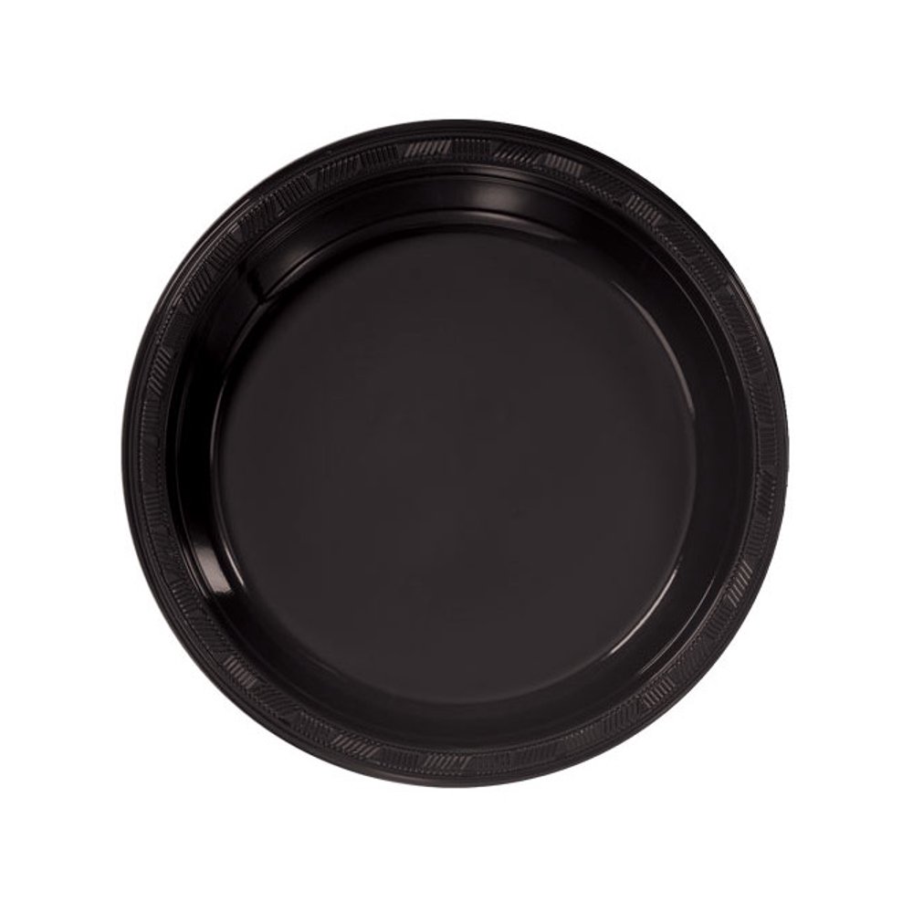 9" Black Plastic Plates 50ct.