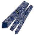 Cravatta Uomo S&W - Set Con Fazzaletto Da Taschino, Blu Acciaio, 147x8 Cm, Per Abito Ed Eventi
