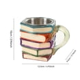 thumbnail image 3 of Chapter Painted Book Mug, Cute&Novelty 3D Painted Glass Book Stack Coffee Cup for Women Who Love Books, Tea Cups with Handle Unique For Readers, Writers, Librarians Gift, 3 of 6