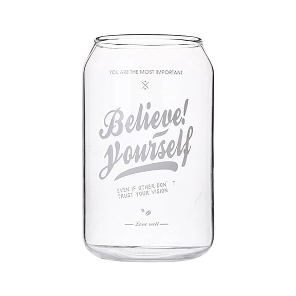 Vensio-12 oz Can Shaped Glass Cups - Clear Beer Glasses & Cocktail Tumblers, Modern High Borosilicate Glassware Drinkware Cups for Iced Coffee, Soda & Water-b-