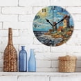 thumbnail image 3 of Towers Sun Sea Painting Black 10 inch Wall Clocks Non Ticking Easy to Read Battery Decorative for Home Bathroom Kitchen Bedroom Living Room, 3 of 8