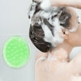 thumbnail image 2 of Unique Bargains 1 Pc Handle Hair Shampoo Brush for Head Massage 3.46"x3.03"x2.76" Clear Green, 2 of 6