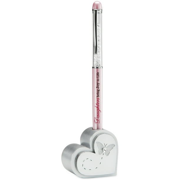 Pavilion White Heart Butterfly Pencil Holder Office Desk Decor
