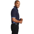 thumbnail image 3 of Port Authority K524 Mens Dry Zone Colorblock Ottoman Polo T-Shirt, Navy & Blue Lake - 4XL, 3 of 6