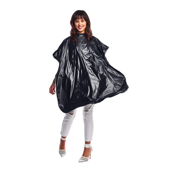 Betty Dain Lustre Shampoo Cape Vinilo impermeable resistente a las manchas Cierre táctil y de cierre Banda para el cuello de nailon suave Segura para todos los procesos de salón 36 pulgadas de ancho x