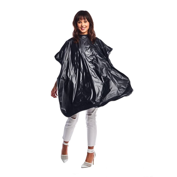 Betty Dain Lustre Shampoo Cape Vinilo impermeable resistente a las manchas Cierre táctil y de cierre Banda para el cuello de nailon suave Segura para todos los procesos de salón 36 pulgadas de ancho x