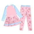 thumbnail image 2 of lnmuld Girls Long Sleeve Rash Guard Two Piece Swimsuit Sun Kids Teens Color:Light Blue2,Size:9-10 Years, 2 of 3