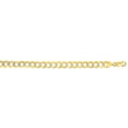 thumbnail image 2 of JewelStop 14K Yellow Gold White Pave 9.7mm Diamond-Cut Comfort Curb Chain, Lobster Clasp - 24 Inches, 2 of 3
