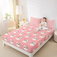 thumbnail image 4 of Manfei Cute Cartoon Ghost Queen Sheet Sets, Kawaii Pink Ribbon Flat Sheet, Sugar Princess Style Queen Fitted Sheet, Super Cozy Room Decor, 4pcs, 4 of 7