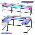 thumbnail image 2 of U Shaped Desk, 126 Inch Gaming Desk with Monitor Stand and LED Lights, Reversible Shaped Large Computer Desk with Power Outlets, Large Corner Office Desk with Storage Bag and Hooks, 2 of 6