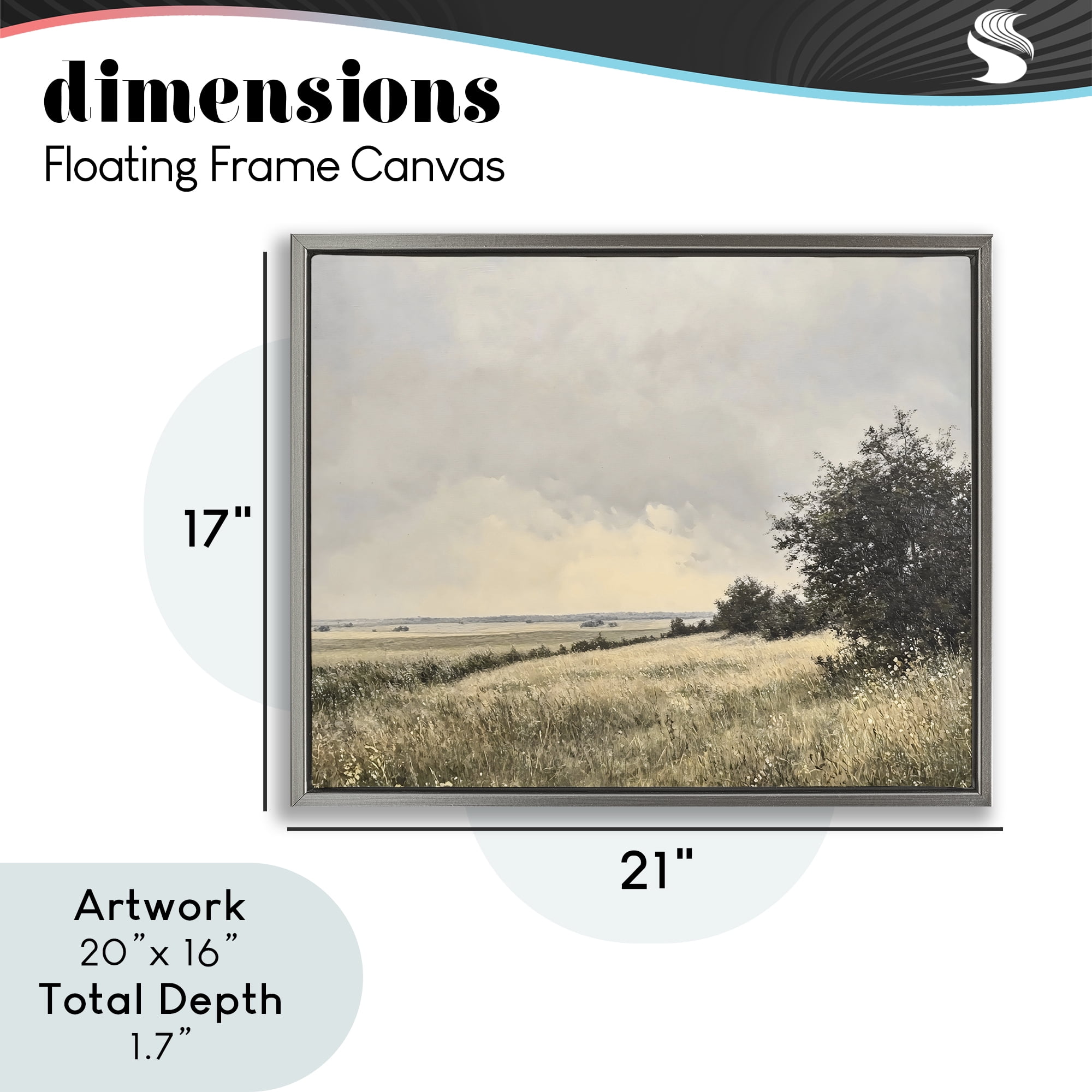 Stupell Industries Rustic Countryside Hill Landscape Gray Framed Floater Canvas Wall Art, design by Franklyn Gregory