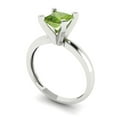 thumbnail image 2 of Solitaire Engagement Ring for Women - 1ct Natural Peridot in 14K White Gold Promise Ring, 2 of 6