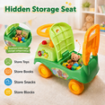 thumbnail image 2 of JoyStone Ride On Push Car for Toddlers, Push Walker Ride On Car with Lights, Music and Horn, Under Seat Storage, Push Car for Boys Girls, Green, Bear, 2 of 9