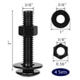 thumbnail image 2 of YTRFGH-3/8-16 x 3 Carriage Bolt Kit, Stainless Steel 304 Carriage Bolts Screws with Hex Nuts & Flat Washers, Round Head Square Neck, Full Thread, Black Finish, 4 Sets, 2 of 4