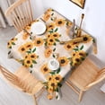 thumbnail image 2 of Beige Sunflower Letter Pattern Square Tablecloth,Waterproof Square Table Cover,Wipeable Spillproof Washable Table Cover for Home Kitchen Party Decor 42"X42"(107x107cm), 2 of 6