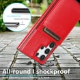 thumbnail image 7 of Compatible with Samsung Galaxy S24 Ultra Case Wallet with Credit Card Holder, Premium PU Leather Magnetic Clasp Kickstand Heavy Duty Protective Shock Absorbing Phone Cover for S24 Ultra, Red, 7 of 7