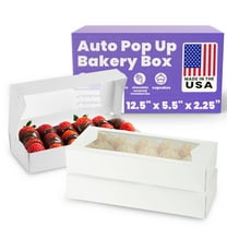 MT Products White Cookie Boxes - 12.5" x 5.5" x 2.25" Bakery Boxes - Pack of 15