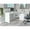 White, variant on L-shaped Office Desk In Dark Brown - 59" Long Work Surface Table With File Storage