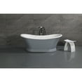 thumbnail image 2 of Aqua Eden VRTDS673026WG 67-Inch Solid Surface Oval Double Slipper Pedestal Tub with Drain (No Faucet Drillings) in Glossy White/Matte Gray, 2 of 12