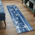 thumbnail image 4 of Kitchen Runner 2 x 6 Ft, Navy Blue Coastal Non-Slip Residential Carpet, Summer Ocean Waves Ombre Sea Starfish Indoor Crawling Mats Runner Rugs for Living Room/Dining Room/Bedroom, 4 of 9