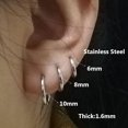 thumbnail image 2 of 6 unids/lote de pendientes de aro pequeños de círculo de Metal Simple de acero inoxidable para mujeres y niñas, joyería para Piercing, oreja de hélice redonda geométrica Tan Jianjun unisex, 2 of 2