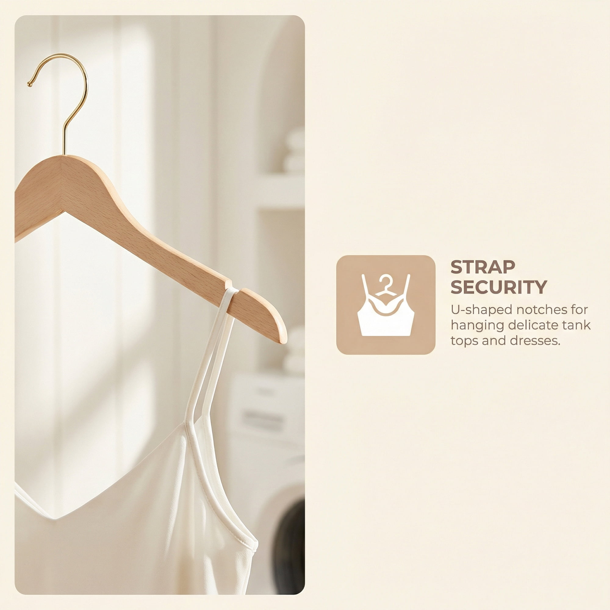 Unique Bargains 2Pcs Plastic Durable Space Saving Nonslip Hangers Natural 15.4x8.7inch