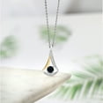 thumbnail image 4 of Gem Stone King 0.57 Ct Black Onyx E-F Lab Grown Diamond 925 Silver and 10K Yellow Gold Pendant, 4 of 4