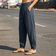 thumbnail image 6 of LIaqionyy Women Pants Casual Flowy Pant Elastic Waist Jogger Vacation Beach Lightweight Lounge Trousers with Pockets, 6 of 7