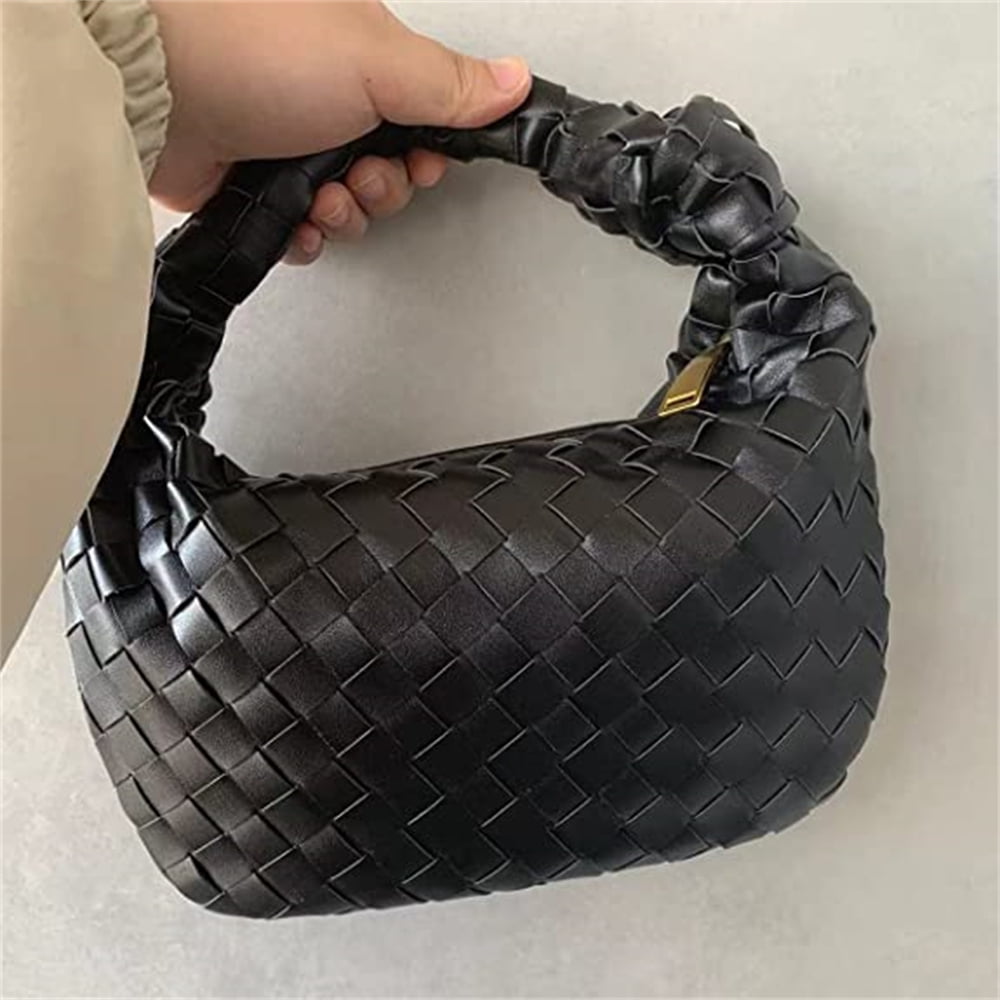 Women Soft PU Leather Woven Handbag