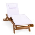 thumbnail image 2 of All Things Cedar TL78-RW Teak Chaise Lounge w/ Royal White Cushion, 2 of 3