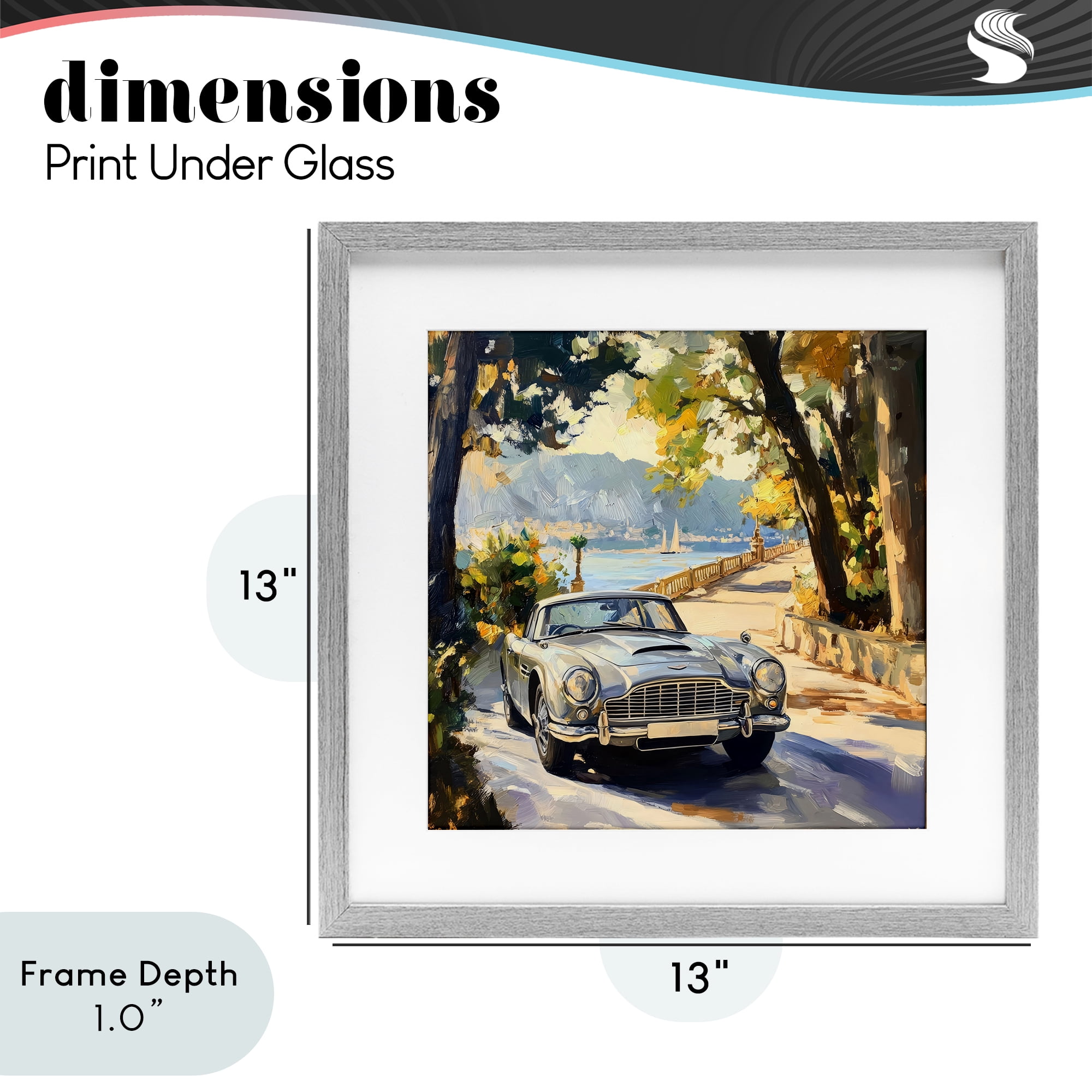 Stupell Industries Classic View of Seaside Drive Gray Framed Print Under Glass, design by Creative Studio