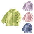 thumbnail image 4 of LYMAYTER Double Sided Velvet Jacket for Kids Unisex Girls Boys Solid Color Zipper Outerwear Toddler Spring Fall Warm Coats 3-12 Years, 4 of 9