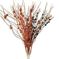 thumbnail image 4 of Trianu 12Pcs Artificial Glitter Berry Stem, 16.9inch Thanksgiving Floral Picks, Fall Berry Branches Picks for Vase Centerpieces Holiday Decorations Ornaments(Black, Orange), 4 of 7