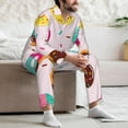 thumbnail image 7 of Naloa Donut Men’s Pajamas Set - Long Sleeve Button Down Sleep Shirt and Pajama Bottoms Sleepwear Set-Large, 7 of 7