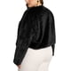 thumbnail image 3 of Abrigo de piel sintética para mujer curvy glam de talla grande, chaqueta de frente abierto, manga larga, abrigo de invierno cálido y peludo, 1X negro, 3 of 6