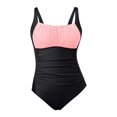 thumbnail image 4 of PEASKJP Womens Sleeveless One Piece Swimsuit Tummy Control High Waisted Bathing Suit, Pink L, 4 of 4