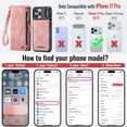 thumbnail image 3 of CaseMe Leather Case for iPhone 17 Pro,2 in 1 Detachable Wallet Case with 8-Card Holder Zipper Bills Slot,Magnetic Shockproof Flip Leather Cover Zipper Pocket Phone Cases,Pink,For iPhone 17 Pro, 3 of 11