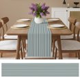 thumbnail image 6 of Sage Green Striped Table Runner 108 Inches Long,Farmhouse Vintage Green Stripes Cotton Linen Table Runners Dresser Scarves,Fabric Tabletop Scarf Furniture Cover for Home Dinner Party 13"x108", 6 of 9