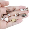 thumbnail image 6 of Clip-on Earring Findings, 20pcs (10 Pairs) Round Flat Tray Earring Clips Blank Earring Setting Components with 20pcs Earring Pads for Non-Pierced Ears DIY Earring Making - Silver and Bronze, 6 of 7