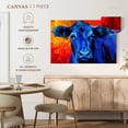 thumbnail image 5 of Elephant Stock Blue Cow Wall Art - Horizontal Canvas Wall Art - Living Room Wall Decor - Animal Canvas - Blue And Red Decor By Marion Rose - 51" x 34", 5 of 8